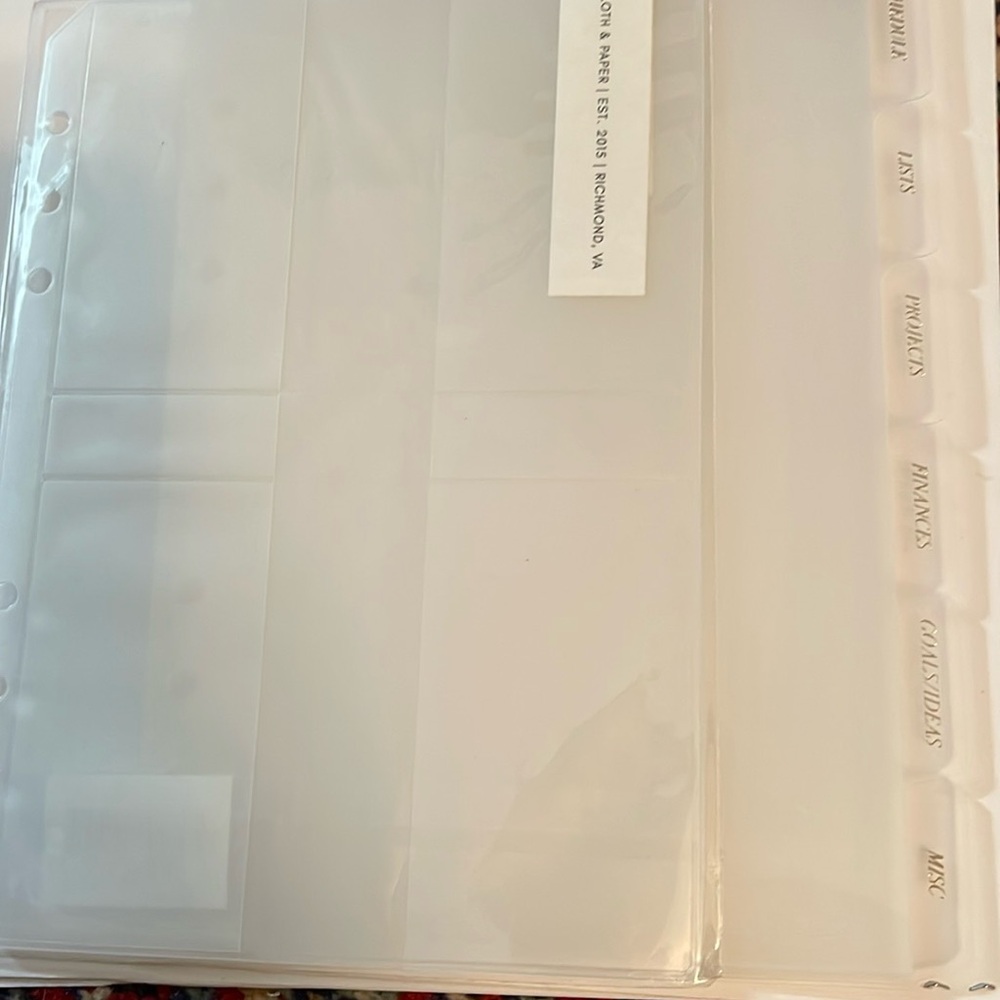 Cloth & Paper A5 Tab Dividers & Card Pocket